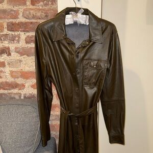 Sanctuary Olive Faux Leather Dress